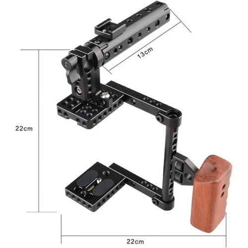  CAMVATE DSLR Camera Cage Top Handle Wood Grip for 600D 70D 80D