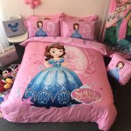 Visit the CASA Store Casa 100% Cotton Kids Bedding Set Girls Sofia The First Princess Duvet Cover and Pillow case and Flat Sheet,3 Pieces,Twin