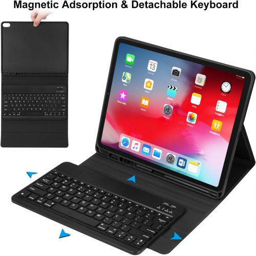  [아마존베스트]CHESONA iPad Pro 12.9 Case with Keyboard 2018-3rd Gen [Support Apple Pencil Charging] [with Pencil Holder] Magnetically Detachable Wireless Keyboard for iPad Pro 12.9 2018 (Not for 2017/20