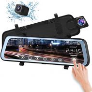 [아마존베스트]CHICOM V21 9.66 inch Mirror Dash Cam Touch Full Screen ; 1080P 170° Full HD Front Camera;1080P 140°Wide Angle Full HD Rear View Camera；Time-Lapse Photography