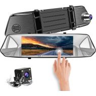 [아마존베스트]CHICOM Mirror Dash Cam 5 Inch Full HD1080P Dual Lens Backup Camera, Front and Rearview Car Dvr with Motion Detection G-Sensor Night Version Loop Recording Parking Monitoring and Re