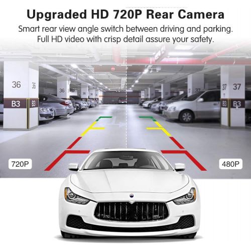  [아마존베스트]CHICOM Mirror Dash Cam 5 Inch Full HD1080P Dual Lens Backup Camera, Front and Rearview Car Dvr with Motion Detection G-Sensor Night Version Loop Recording Parking Monitoring and Re