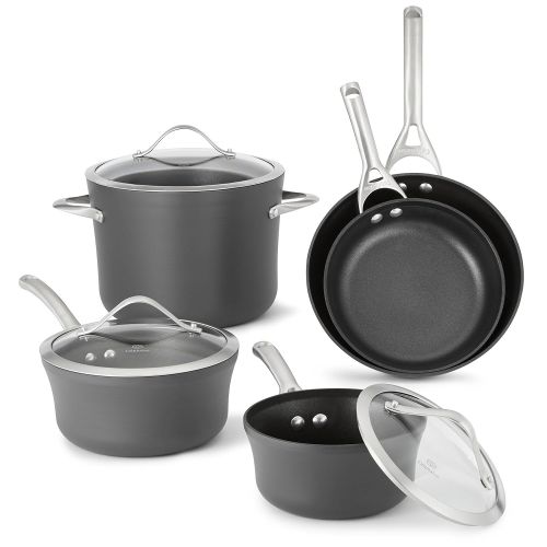  Calphalon 1876784 Contemporary Hard-Anodized Aluminum Nonstick Cookware, Set, 8-Piece, Black