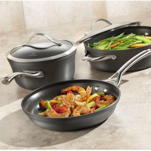  Calphalon 1876784 Contemporary Hard-Anodized Aluminum Nonstick Cookware, Set, 8-Piece, Black