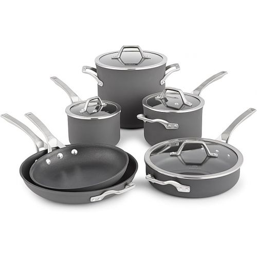  Calphalon Signature Hard Anodized Nonstick Cookware Set, 10-piece, Grey