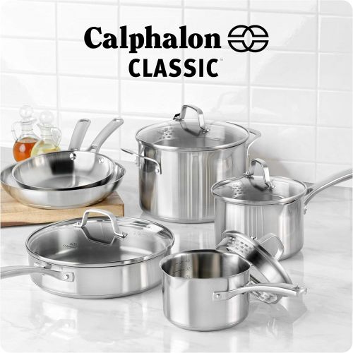  Calphalon Classic Stainless Steel Cookware Set, 10-Piece