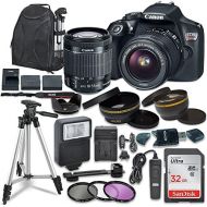 Canon EOS Rebel T6 Digital SLR Camera with Canon EF-S 18-55mm Image Stabilization II Lens, Sandisk 32GB SDHC Memory Cards, Accessory Bundle