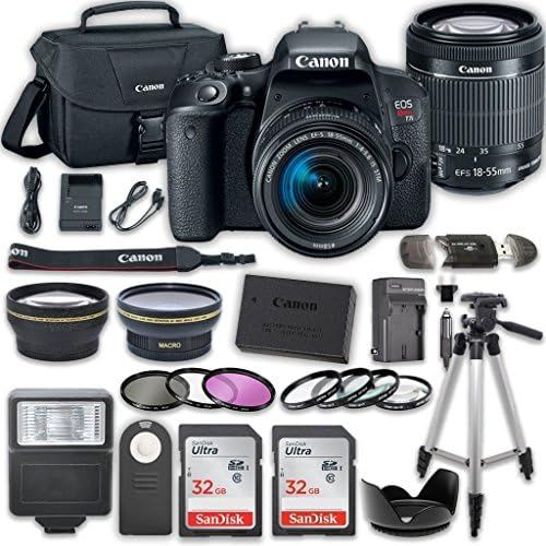 캐논 Canon EOS T7i DSLR Camera with 18-55mm IS STM Lens + 2 x 32GB Card + Accessory Kit
