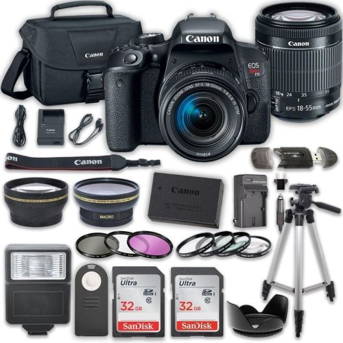 캐논 Canon EOS T7i DSLR Camera with 18-55mm IS STM Lens + 2 x 32GB Card + Accessory Kit