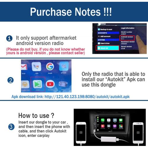  [아마존베스트]Carlinkit USB Carplay Dongle,Android Auto, Mirroring, Mini Smartphone Link Receiver Adapter Auto Navigation Multimedia Player for Android Head Unit