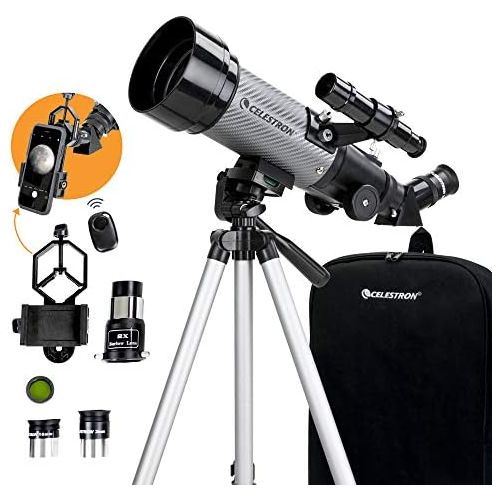 셀레스트론 Celestron - 70mm Travel Scope DX - Portable Refractor Telescope - Fully-Coated Glass Optics - Ideal Telescope for Beginners - Bonus Astronomy Software Package - Digiscoping Smartph