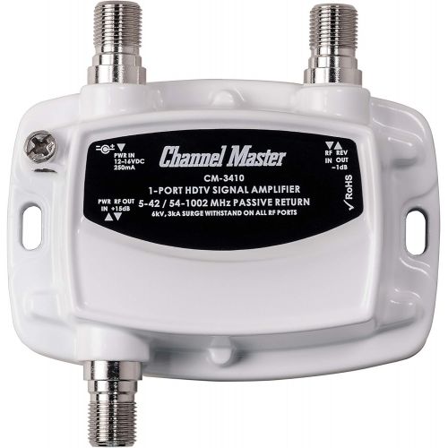  [아마존베스트]Channel Master CM-3410 1-Port Ultra Mini Distribution Amplifier for Cable and Antenna Signals