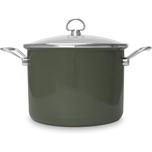  Chantal Copper Fusion 8-Quart Stockpot with Glass Lid, Onyx