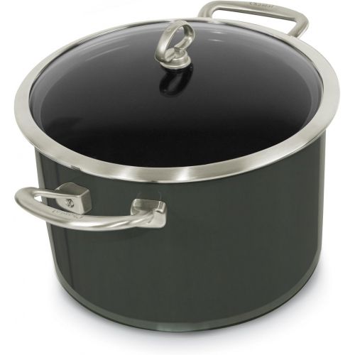  Chantal Copper Fusion 8-Quart Stockpot with Glass Lid, Onyx