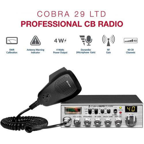 코브라 Cobra 29LTD Professional CB Radio - Instant Channel 9, 4 Watt Output, Full 40 Channels, SWR Calibration