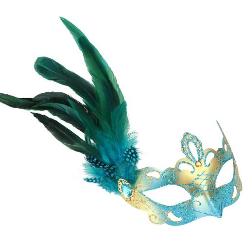  Visit the Coddsmz Store Crystal Rhinestone Feather Venetian Style Masquerade Mask Princess Fancy Dress for Children