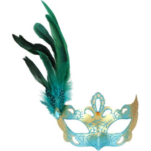  Visit the Coddsmz Store Crystal Rhinestone Feather Venetian Style Masquerade Mask Princess Fancy Dress for Children