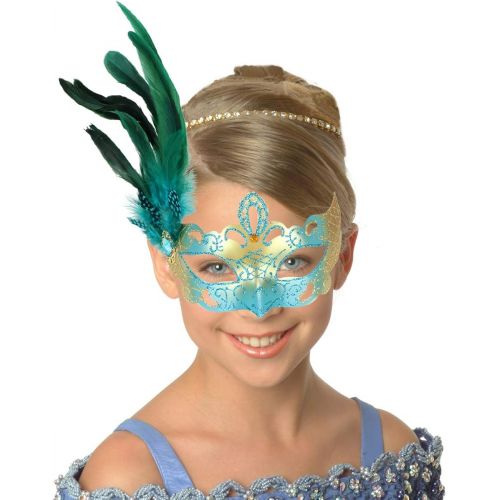  Visit the Coddsmz Store Crystal Rhinestone Feather Venetian Style Masquerade Mask Princess Fancy Dress for Children