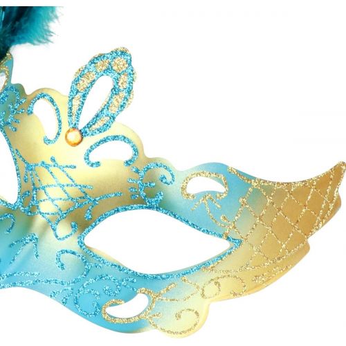  Visit the Coddsmz Store Crystal Rhinestone Feather Venetian Style Masquerade Mask Princess Fancy Dress for Children