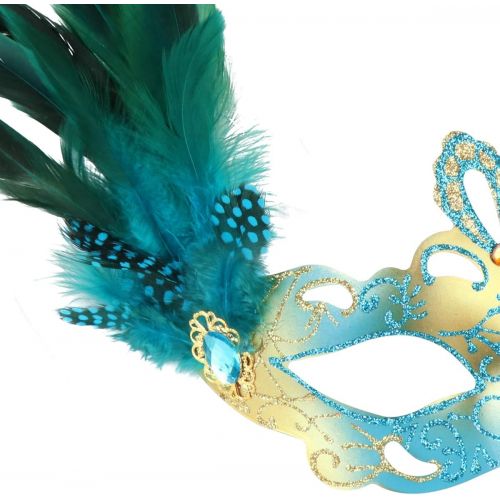  Visit the Coddsmz Store Crystal Rhinestone Feather Venetian Style Masquerade Mask Princess Fancy Dress for Children