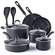 Cook N Home 02597, Black 12-Piece Nonstick Hard Anodized Cookware Set