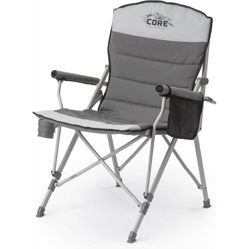  [아마존베스트]CORE 40021 Equipment Folding Padded Hard Arm Chair with Carry Bag, Gray