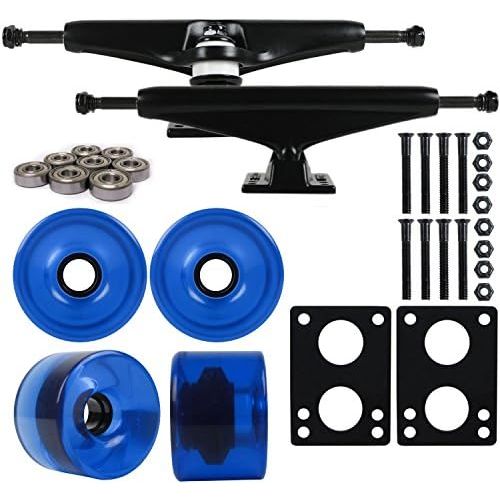  LONGBOARD Package CORE 6 in BLACK TRUCKS 76mm Blu WHEELS