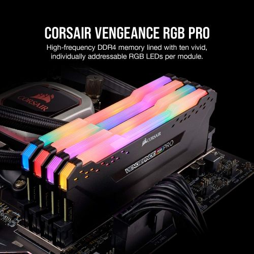 커세어 [아마존베스트]Corsair CORSAIR VENGEANCE RGB PRO 16GB (2x8GB) DDR4 3200MHz C16 LED Desktop Memory - Black