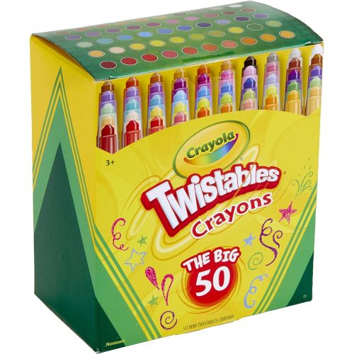  [아마존베스트]Crayola Mini Twistables Crayons, Amazon Exclusive, School Supplies, Great For Coloring Books, 50Count