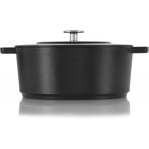  Cuisipro 75100228DG Combekk Railway Recycled Enameled Cast Iron Quart Dutch Oven, 6.3, Black