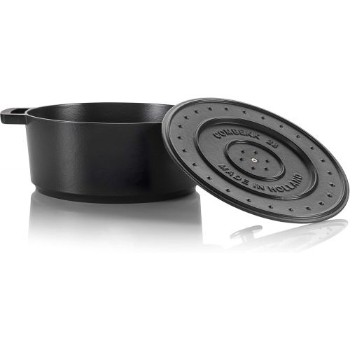  Cuisipro 75100228DG Combekk Railway Recycled Enameled Cast Iron Quart Dutch Oven, 6.3, Black