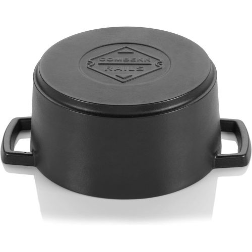  Cuisipro Combekk RAILWAY Recycled Enameled Cast Iron 4.25 Quart Dutch Oven, Black, 9.5