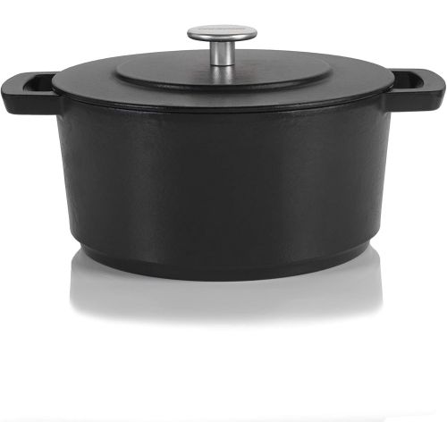  Cuisipro Combekk RAILWAY Recycled Enameled Cast Iron 4.25 Quart Dutch Oven, Black, 9.5