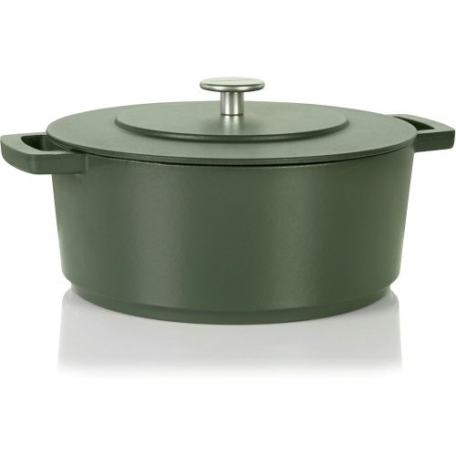  Cuisipro Combekk RAILWAY Recycled Enameled Cast Iron 4.25 Quart Dutch Oven, Concrete, 11