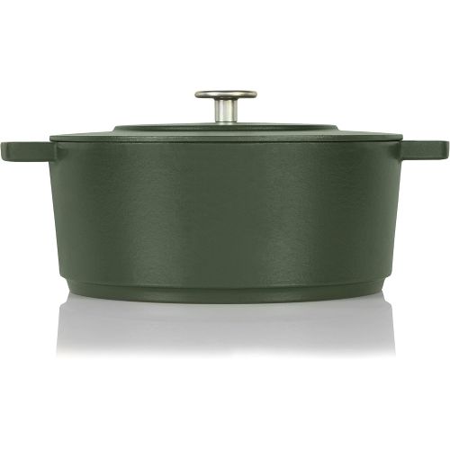  Cuisipro Combekk RAILWAY Recycled Enameled Cast Iron 4.25 Quart Dutch Oven, Concrete, 11