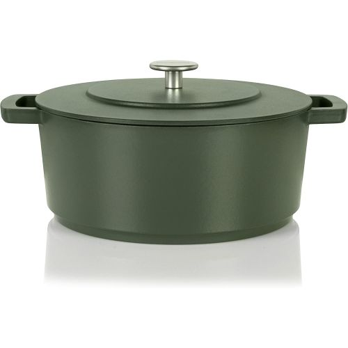  Cuisipro Combekk RAILWAY Recycled Enameled Cast Iron 4.25 Quart Dutch Oven, Concrete, 11