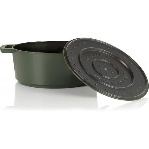  Cuisipro Combekk RAILWAY Recycled Enameled Cast Iron 4.25 Quart Dutch Oven, Concrete, 11