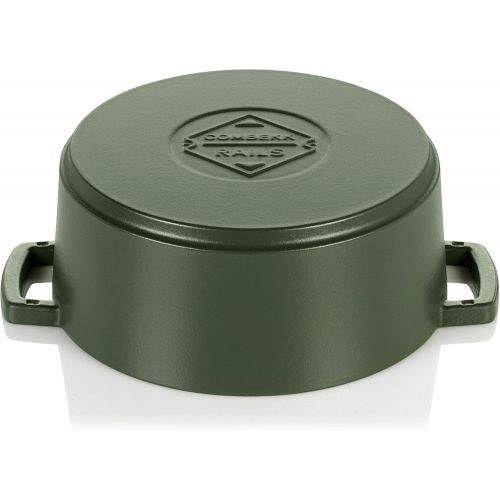  Cuisipro Combekk RAILWAY Recycled Enameled Cast Iron 4.25 Quart Dutch Oven, Concrete, 11