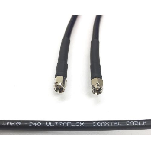  12 Foot SMA Male to SMA Male Times Microwave LMR240 Ultraflex Antenna 50 Ohm Cable assembled by Custom Cable Connection