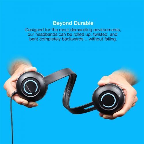  [아마존베스트]Cyber Acoustics Lightweight On-Ear Headphones/Headset with Noise canceling Microphone and in-line Volume/Play/Pause Controls and 3.5mm Plug. Great for use with Cell Phones,Tablets,