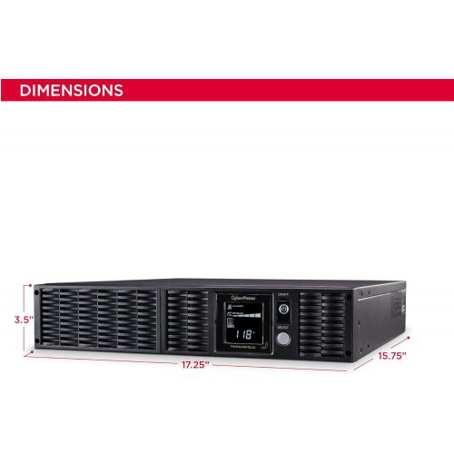  CyberPower PR1500LCDRTXL2UTAA Smart App Sinewave UPS System, 1500VA1500W, 8 Outlets, RackTower, TAA Certified