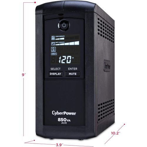  CyberPower CP1500AVRLCD Intelligent LCD UPS System, 1500VA900W, 12 Outlets, AVR, Mini-Tower