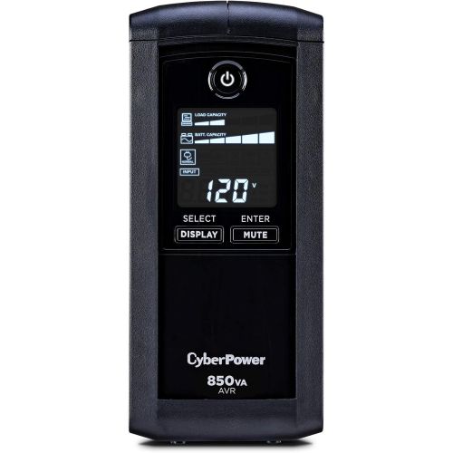  CyberPower CP1500AVRLCD Intelligent LCD UPS System, 1500VA900W, 12 Outlets, AVR, Mini-Tower