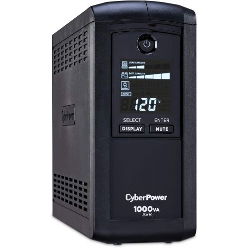  CyberPower CP1500AVRLCD Intelligent LCD UPS System, 1500VA900W, 12 Outlets, AVR, Mini-Tower