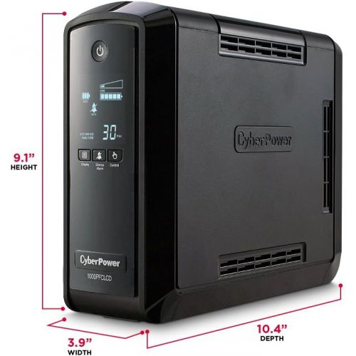  CyberPower CP1500PFCLCD PFC Sinewave UPS System, 1500VA900W, 10 Outlets, AVR, Mini-Tower