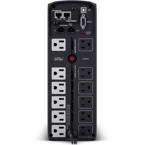  CyberPower CP1500PFCLCD PFC Sinewave UPS System, 1500VA900W, 10 Outlets, AVR, Mini-Tower
