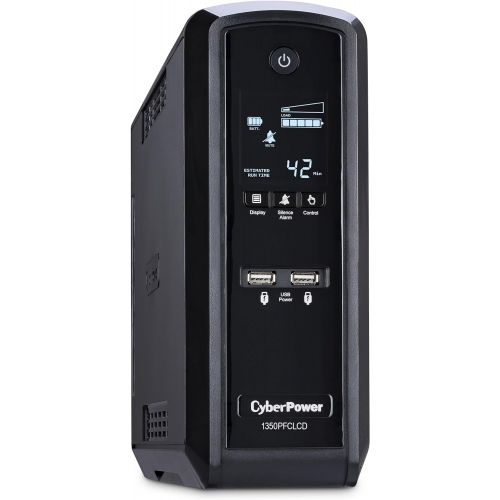  CyberPower CP1500PFCLCD PFC Sinewave UPS System, 1500VA900W, 10 Outlets, AVR, Mini-Tower