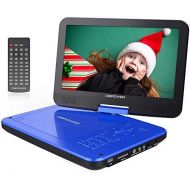 [아마존 핫딜] [아마존핫딜]DBPOWER 12 Portable DVD Player with 5-Hour Rechargeable Battery, 10 Swivel Display Screen, SD Card Slot and USB Port, with 1.8 Meter Car Charger and Power Adaptor, Region Free- Blu