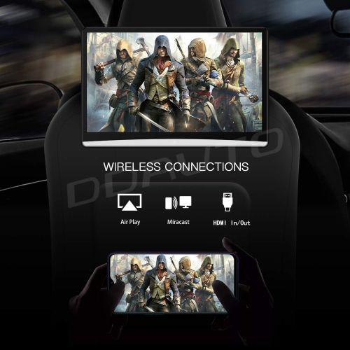  [아마존베스트]DDAUTO 12.5inch Car Android TV Headrest Video Player, 1920X1080 IPS Touch Screen, Support WiFi/Wireless Miracast/Bluetooth/HDMI Input/FM/USB/SD Card