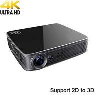 Deeirao Android5.1 DLP Home Theater Projector Mini Portable Build in Wifi 1280x800 Native Resolution Support 4K 2160P 2D Convert to 3D Bluray 3D USB HDMI Bluetooth4.0
